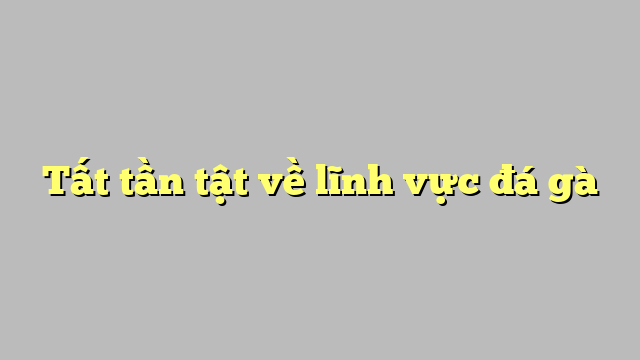 Tất tần tật về lĩnh vực đá gà